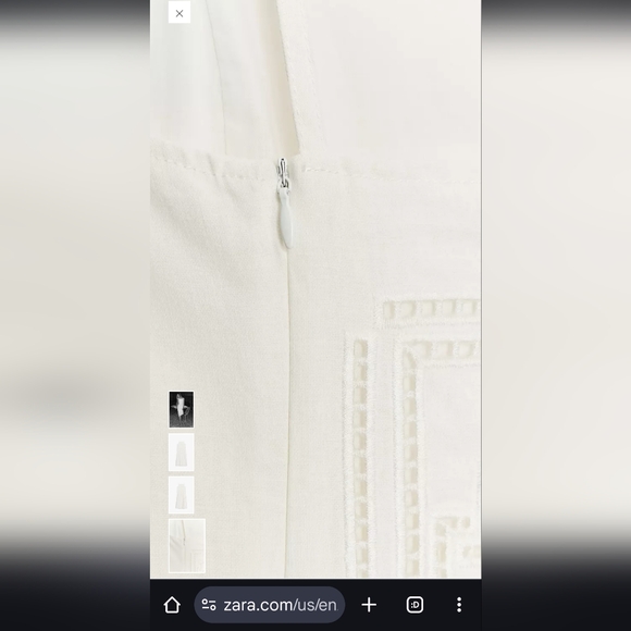 Zara Elegant White Embroidered Midi Dress - Picture 4 of 6